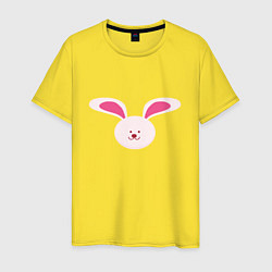 Футболка хлопковая мужская Голова кролика, цвет: желтый