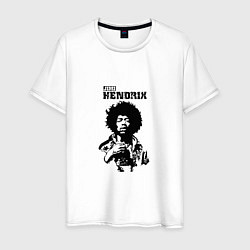 Футболка хлопковая мужская Jimi Hendrix, цвет: белый