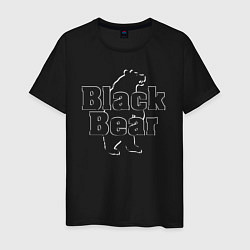 Футболка хлопковая мужская Черный медведь, цвет: черный