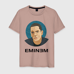 Футболка хлопковая мужская Eminem поп-арт, цвет: пыльно-розовый