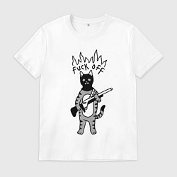 Мужская футболка Кот бандит с ружьём