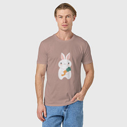 Футболка хлопковая мужская Carrot rabbit, цвет: пыльно-розовый — фото 2