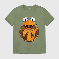 Футболка хлопковая мужская Радужные друзья: Оранжевый, цвет: авокадо