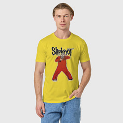 Футболка хлопковая мужская Slipknot fan art, цвет: желтый — фото 2