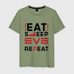 Мужская футболка Надпись: eat sleep EVE repeat