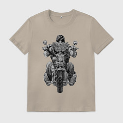 Футболка хлопковая мужская Ride biker, цвет: миндальный