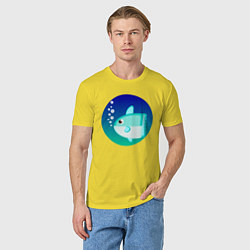 Футболка хлопковая мужская Луна-рыба, цвет: желтый — фото 2