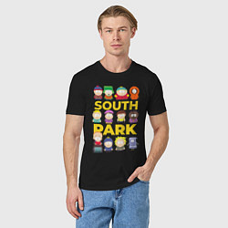 Футболка хлопковая мужская Южный парк персонажи, цвет: черный — фото 2