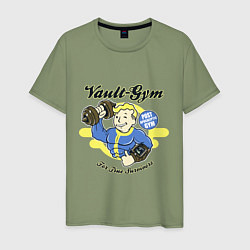 Футболка хлопковая мужская Vault GYM - for true survivors, цвет: авокадо