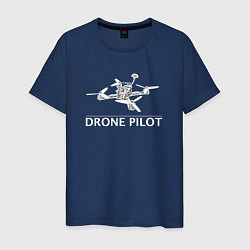 Футболка хлопковая мужская Drones pilot, цвет: тёмно-синий