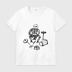Мужская футболка Скелет барабанщик