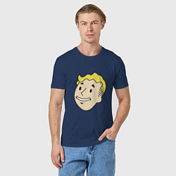 Футболка хлопковая мужская Vault boy head, цвет: тёмно-синий — фото 2