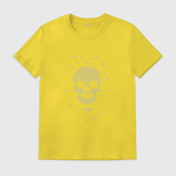 Футболка хлопковая мужская Череп хакера, цвет: желтый