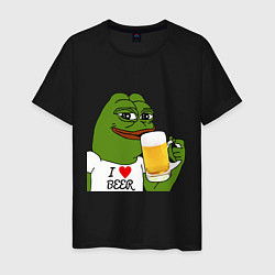 Футболка хлопковая мужская Drink Pepe, цвет: черный