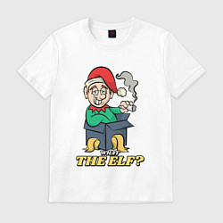Футболка хлопковая мужская What the elf, цвет: белый