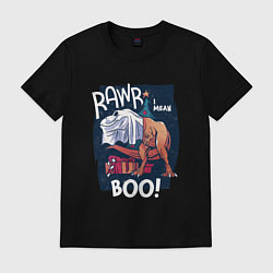 Футболка хлопковая мужская Rawr boo, цвет: черный