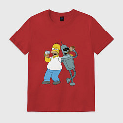 Мужская футболка Drunk Homer and Bender