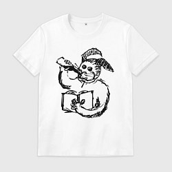 Мужская футболка Кролик с колой и книгой