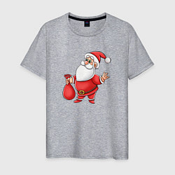 Футболка хлопковая мужская Красный Дедушка Мороз, цвет: меланж