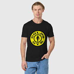 Футболка хлопковая мужская Golds GYM, цвет: черный — фото 2
