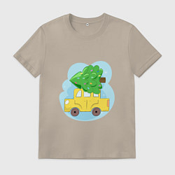 Мужская футболка Машина с елкой