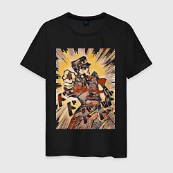 Футболка хлопковая мужская Дзётаро Кудзё указывает пальцем, цвет: черный