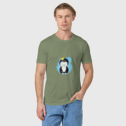 Футболка хлопковая мужская Королевский пингвин, цвет: авокадо — фото 2