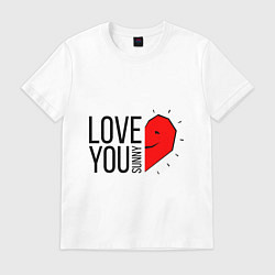 Футболка хлопковая мужская Love you sunny, цвет: белый