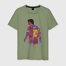 Футболка хлопковая мужская Color Messi, цвет: авокадо