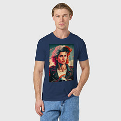 Футболка хлопковая мужская Miami retro, цвет: тёмно-синий — фото 2