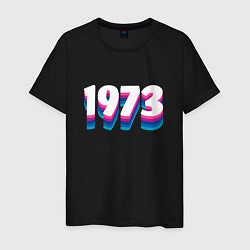 Футболка хлопковая мужская Made in 1973 vintage art, цвет: черный