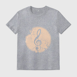 Мужская футболка Музыка - скрипичный ключ