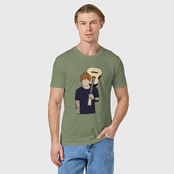 Футболка хлопковая мужская Ширан Эд, цвет: авокадо — фото 2