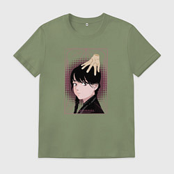 Футболка хлопковая мужская Аниме Уэнсдей Аддамс и Вещь, цвет: авокадо