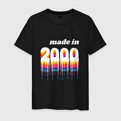 Футболка хлопковая мужская Made in 2000 liquid art, цвет: черный