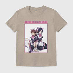 Футболка хлопковая мужская Нагоми Вахира и Ранко Маннэн, цвет: миндальный
