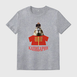 Футболка хлопковая мужская Капибара в русском стиле барина, цвет: меланж