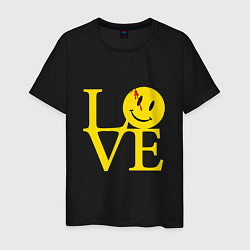 Футболка хлопковая мужская Smile love, цвет: черный