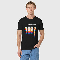 Футболка хлопковая мужская Made in 1997 liquid art, цвет: черный — фото 2