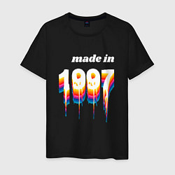 Футболка хлопковая мужская Made in 1997 liquid art, цвет: черный