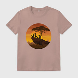 Мужская футболка Сурикаты на закате