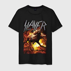 Футболка хлопковая мужская Slayer rock, цвет: черный