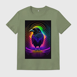 Футболка хлопковая мужская Ворон третий глаз, цвет: авокадо