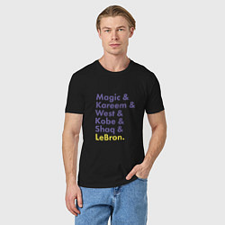 Футболка хлопковая мужская Lakers players, цвет: черный — фото 2
