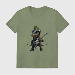 Мужская футболка Динозавр-гитарист