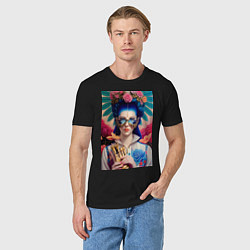 Футболка хлопковая мужская Алиса в стране чудес, цвет: черный — фото 2