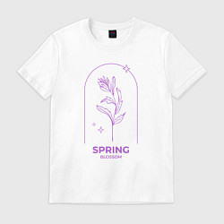 Футболка хлопковая мужская Spring Blossom Весеннее Цветение, цвет: белый