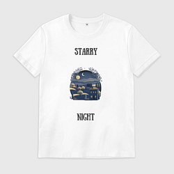Футболка хлопковая мужская Starry Night, цвет: белый
