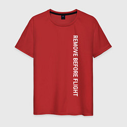 Футболка хлопковая мужская Remove before flight, цвет: красный