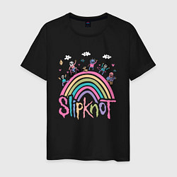 Футболка хлопковая мужская Slipknot рисунок, цвет: черный